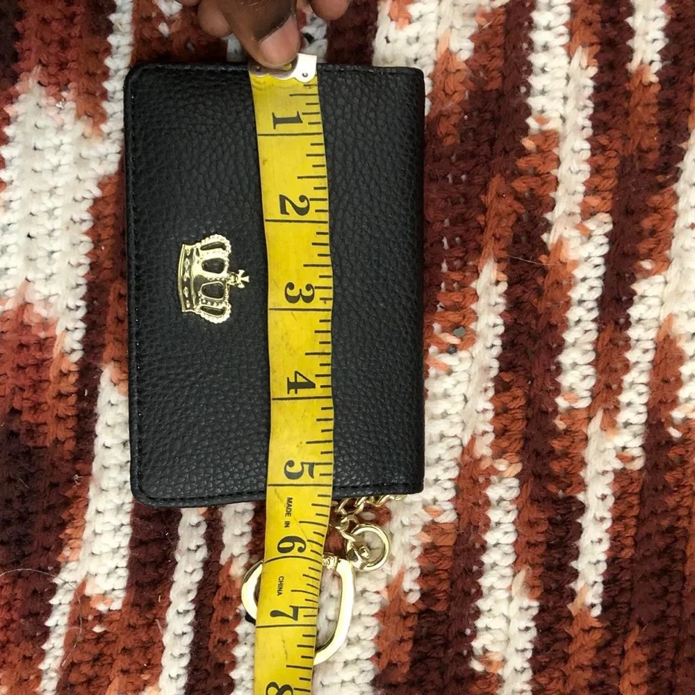 NWOT Juicy Couture Monogram Black Gold Wallet Coin Purse Cardholder Pouch heart